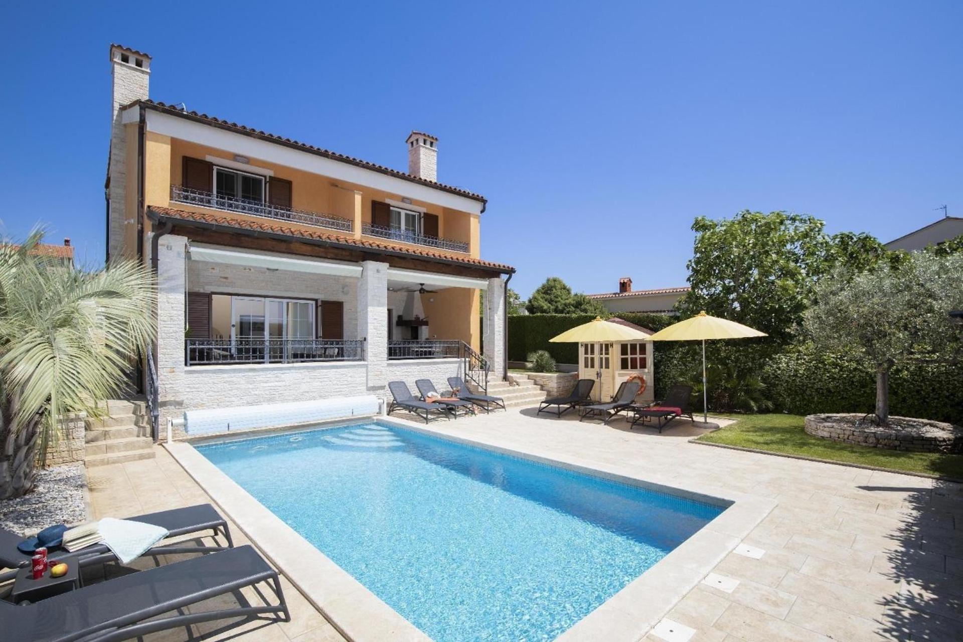 Ferienhaus In Pomer Mit Privatem Beheizten Pool Und Meerblick Extérieur photo